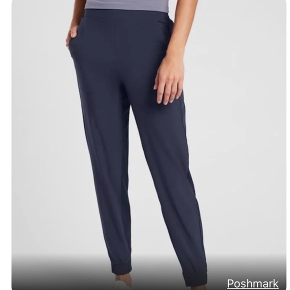 New-Athleta-4-navy blue-Brooklyn jogger.Breathable, elastic waist, lightweight - Picture 1 of 16